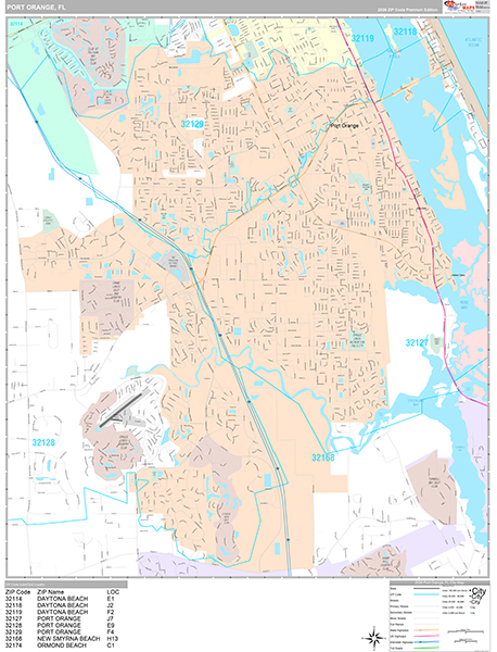 Port Orange Wall Map